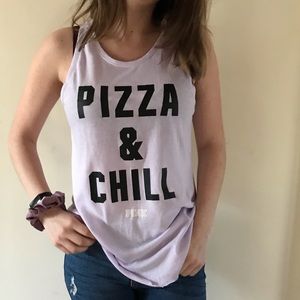 PINK “Pizza and Chill” NWOT graphic tee/tank